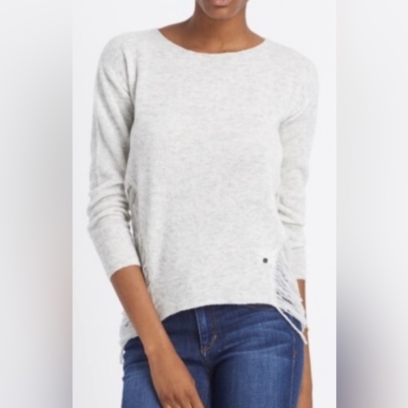 One Grey Day Sweaters - One Grey Day Los Angeles Cole Distressed Wool Pullover